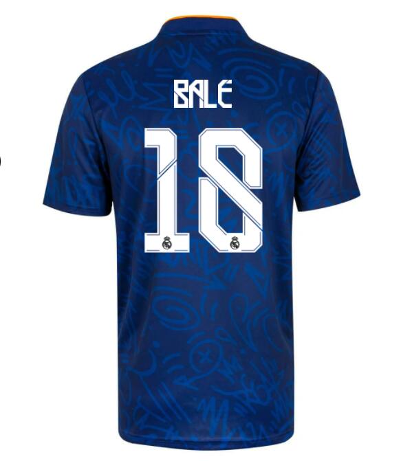 2021/22 Real Madrid Away Kit Soccer Jersey with Bale 18 printing